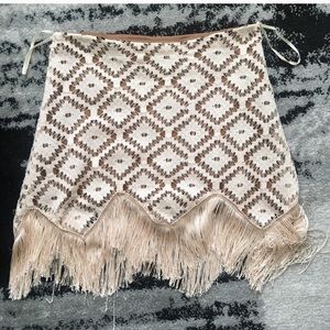 Judith March Fringe and Lace Skirt